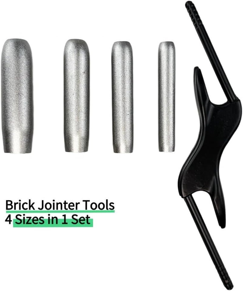 Bassadoro 4 Sizes Barrel Jointer with Storage Bag Masonry Brick Jointer Tool Steel Handle Lightweight Bricklaying Trowel Builder Tool for Wall Renovation Ceramic Tile 1/2in 5/8in 3/4in 7/8in (Black-without bag) - Image 3